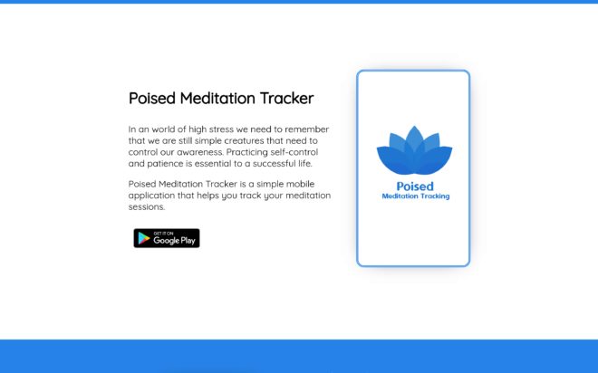 Poised Meditation Tracking - Mobile Application and Website